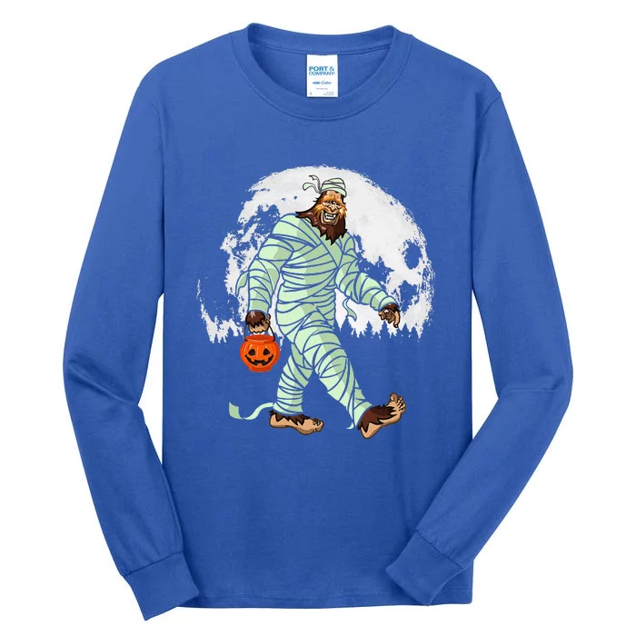 Bigfoot Mummy Costume Moon Halloween Funny Sasquatch DOTD Cute Tall Long Sleeve T-Shirt