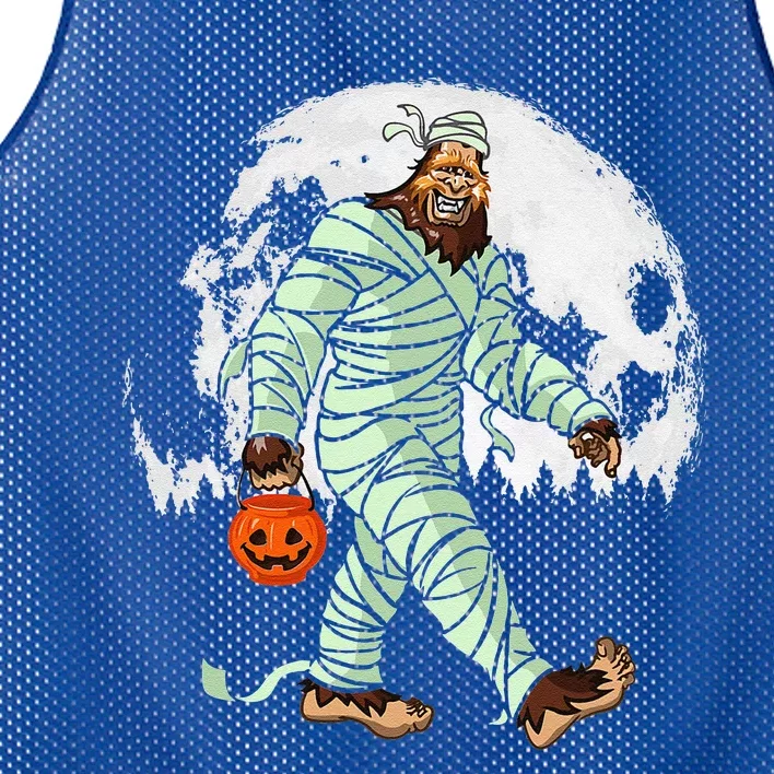 Bigfoot Mummy Costume Moon Halloween Funny Sasquatch DOTD Cute Mesh Reversible Basketball Jersey Tank