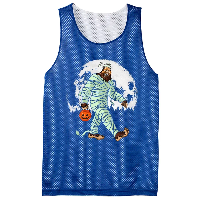 Bigfoot Mummy Costume Moon Halloween Funny Sasquatch DOTD Cute Mesh Reversible Basketball Jersey Tank