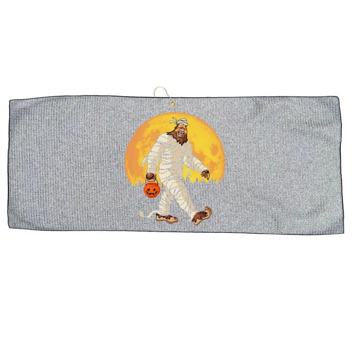 Bigfoot Mummy Costume Moon Halloween Funny Sasquatch DOTD Large Microfiber Waffle Golf Towel