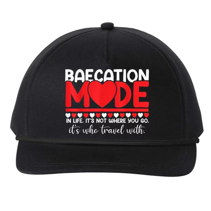 Baecation Mode Couples Vacation Trip Matching Travel Lover Snapback Five-Panel Rope Hat