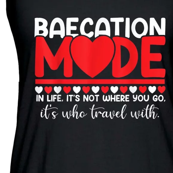 Baecation Mode Couples Vacation Trip Matching Travel Lover Ladies Essential Flowy Tank