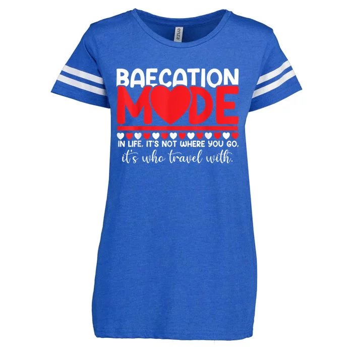 Baecation Mode Couples Vacation Trip Matching Travel Lover Enza Ladies Jersey Football T-Shirt