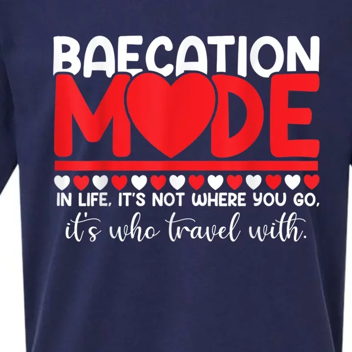 Baecation Mode Couples Vacation Trip Matching Travel Lover Sueded Cloud Jersey T-Shirt