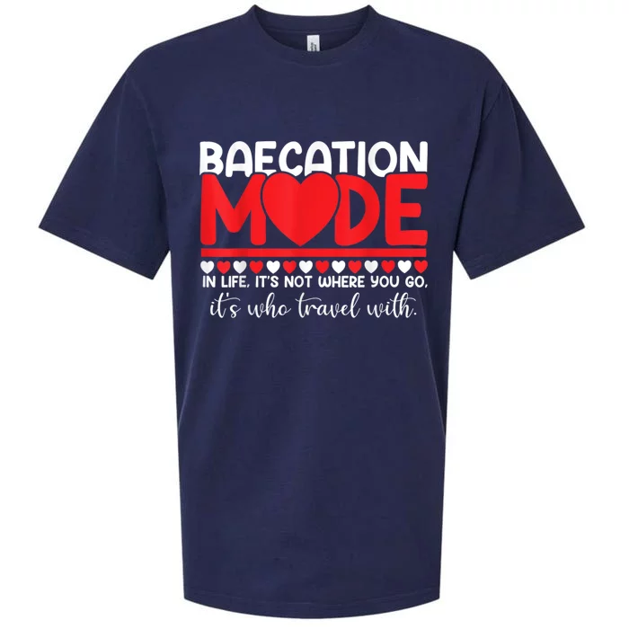 Baecation Mode Couples Vacation Trip Matching Travel Lover Sueded Cloud Jersey T-Shirt