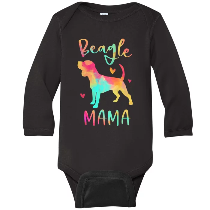 Beagle Mama Colorful Beagle Gifts Dog Mom Happy Mothers Day Baby Long Sleeve Bodysuit