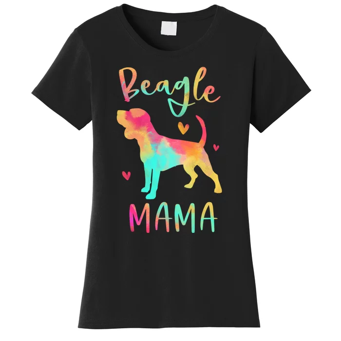 Beagle Mama Colorful Beagle Gifts Dog Mom Happy Mothers Day Women's T-Shirt