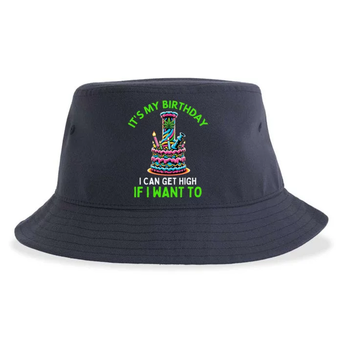 Birthday Marijuana Cannabis Weed Funny 420 Stoner Humor Gift Sustainable Bucket Hat