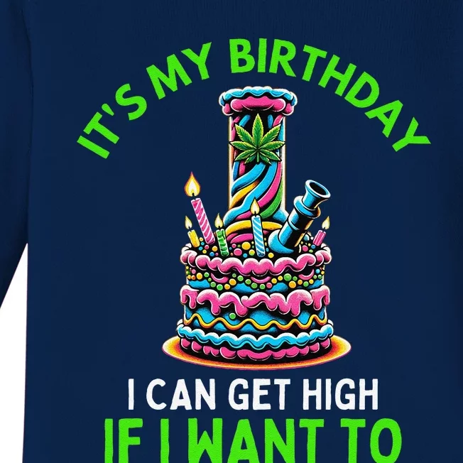 Birthday Marijuana Cannabis Weed Funny 420 Stoner Humor Gift Baby Long Sleeve Bodysuit