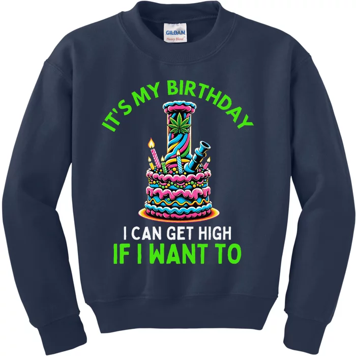 Birthday Marijuana Cannabis Weed Funny 420 Stoner Humor Gift Kids Sweatshirt