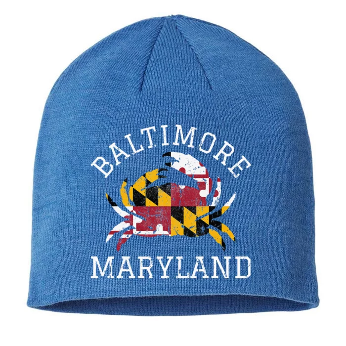 Baltimore Maryland Crab State Flag Home Travel Vintage 8 1/2in Sustainable Knit Beanie