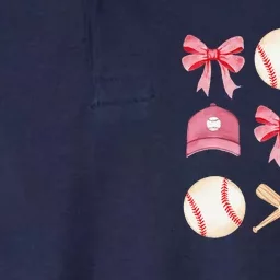 Baseball Mom Coquette Mothers Day Women Baseball Mama Softstyle Adult Sport Polo