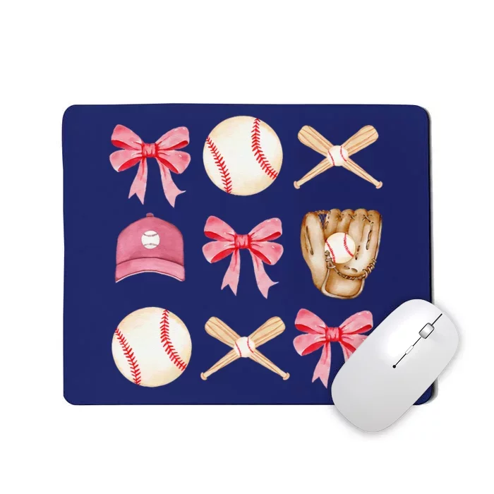 Baseball Mom Coquette Mothers Day Women Baseball Mama Mousepad