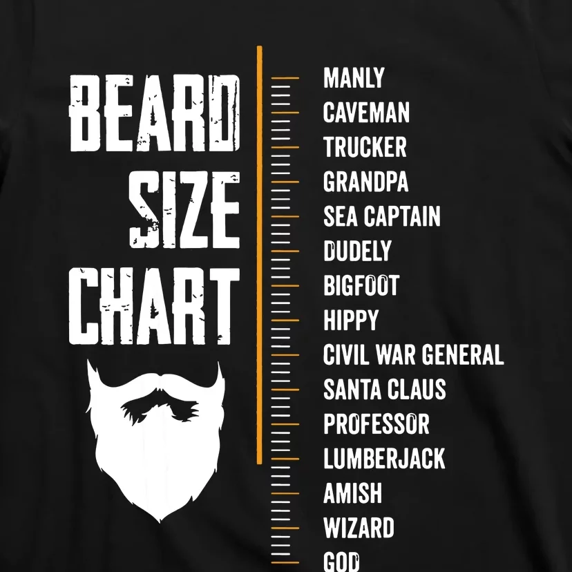 Beard Measurement Chart Beard Length Funny Growth Chart T-Shirt