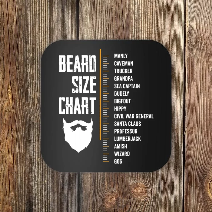 Beard Measurement Chart Beard Length Funny Growth Chart Coaster