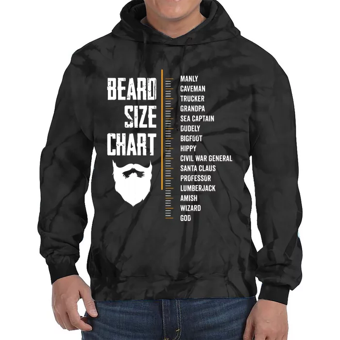 Beard Measurement Chart Beard Length Funny Growth Chart Tie Dye Hoodie