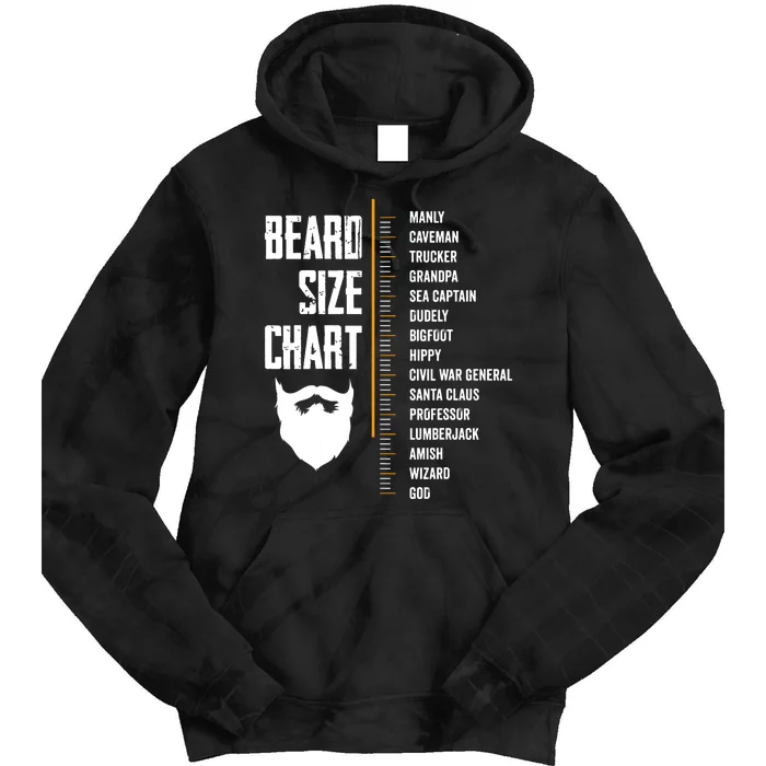 Beard Measurement Chart Beard Length Funny Growth Chart Tie Dye Hoodie