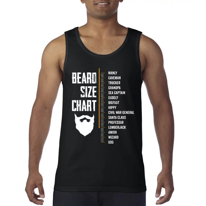 Beard Measurement Chart Beard Length Funny Growth Chart Tank Top