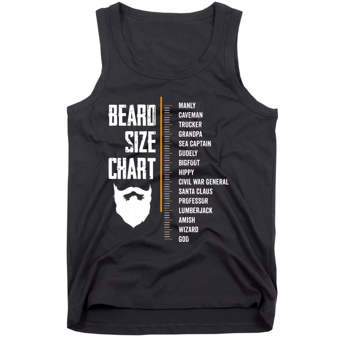 Beard Measurement Chart Beard Length Funny Growth Chart Tank Top