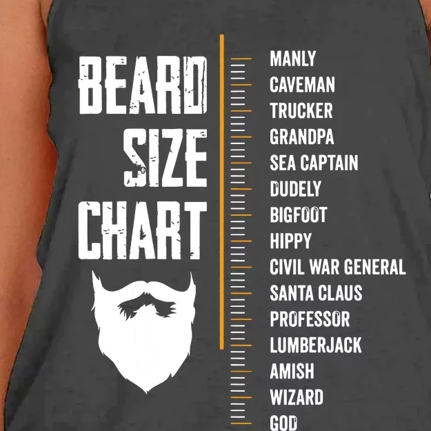 Beard Measurement Chart Beard Length Funny Growth Chart Women's Knotted Racerback Tank