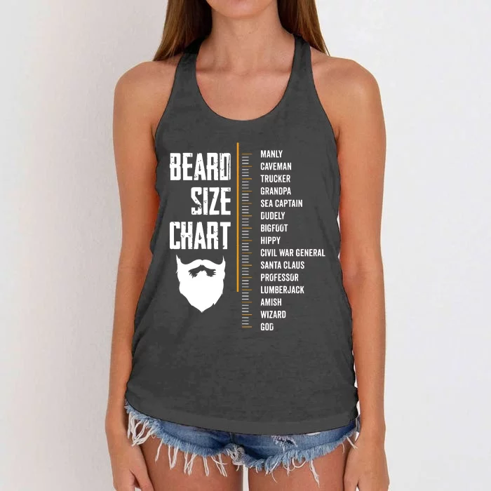 Beard Measurement Chart Beard Length Funny Growth Chart Women's Knotted Racerback Tank