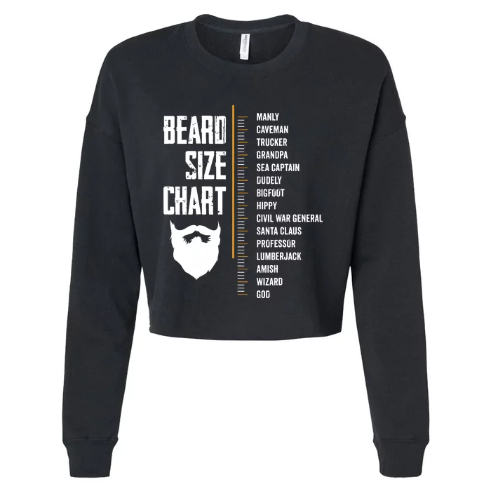 Beard Measurement Chart Beard Length Funny Growth Chart Cropped Pullover Crew