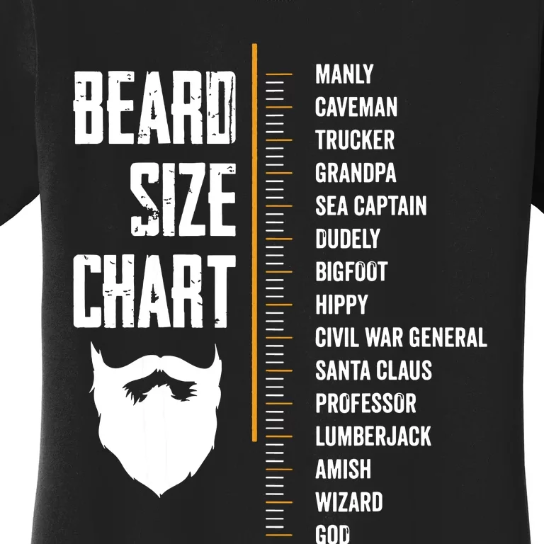 Beard Measurement Chart Beard Length Funny Growth Chart Women's T-Shirt