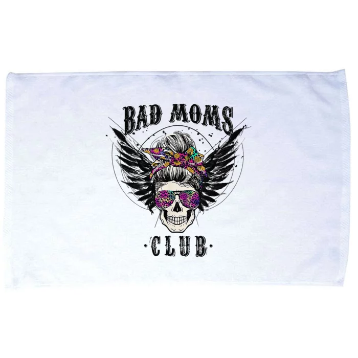 Bad Moms Club Leopard Skull Mom Funny Mom Mother's Day Microfiber Hand Towel