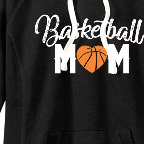 Basketball Mom Cute Funny Heart Mothers Gift Gift Women's Fleece Hoodie