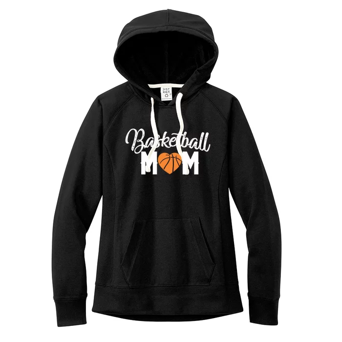 Basketball Mom Cute Funny Heart Mothers Gift Gift Women's Fleece Hoodie