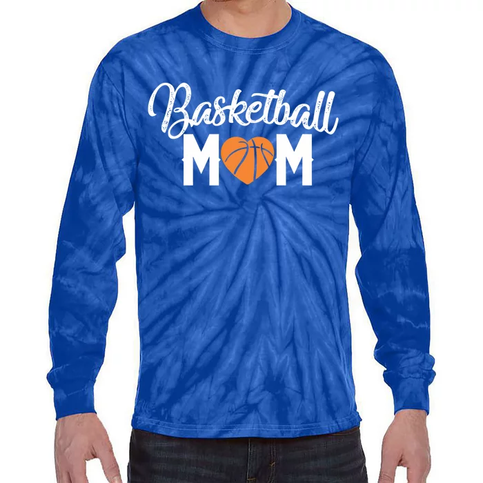 Basketball Mom Cute Funny Heart Mothers Gift Gift Tie-Dye Long Sleeve Shirt