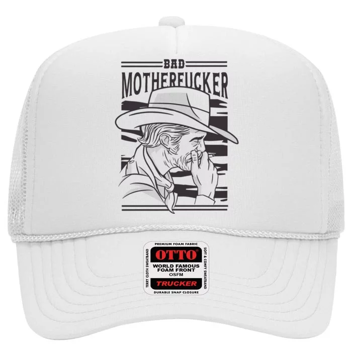 Bad Motherfucker Cowboy High Crown Mesh Trucker Hat