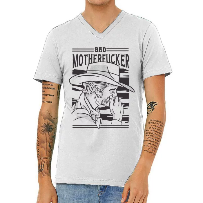 Bad Motherfucker Cowboy V-Neck T-Shirt