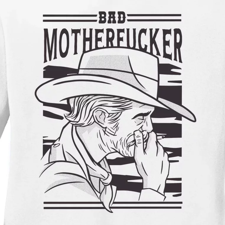 Bad Motherfucker Cowboy Ladies Long Sleeve Shirt