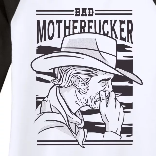 Bad Motherfucker Cowboy Women's Tri-Blend 3/4-Sleeve Raglan Shirt