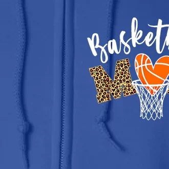 Basketball Mom Cute Novelty Distressed Cool Gift Full Zip Hoodie