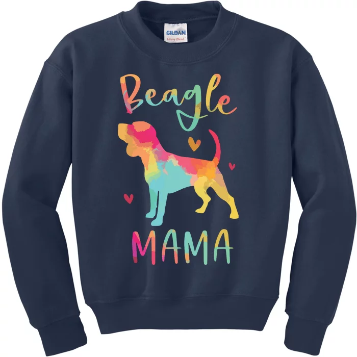 Beagle Mama Colorful Beagle Gifts Dog Mom Kids Sweatshirt