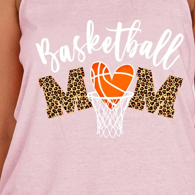 Basketball Mom Cute Novelty Distressed Gift Women's Knotted Racerback Tank