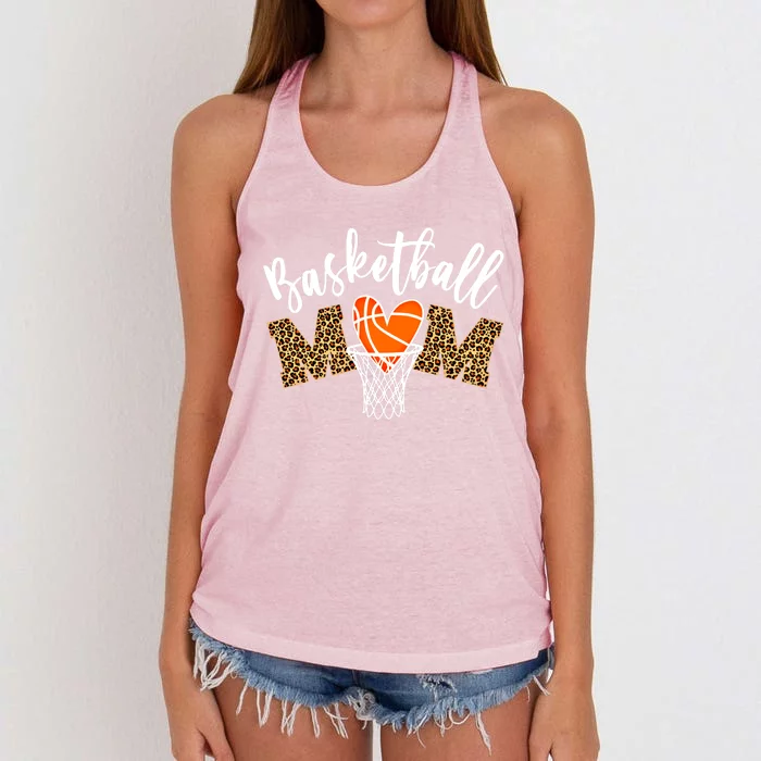 Basketball Mom Cute Novelty Distressed Gift Women's Knotted Racerback Tank