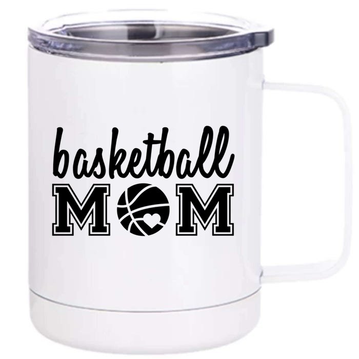 Basketball Mom Cute Top Gift Front & Back 12oz Stainless Steel Tumbler Cup