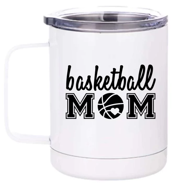 Basketball Mom Cute Top Gift Front & Back 12oz Stainless Steel Tumbler Cup