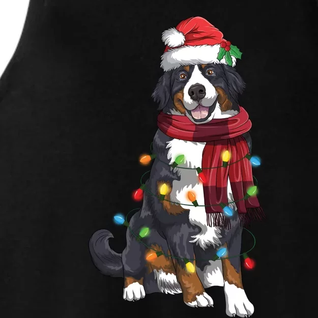 Bernese Mountain Christmas Light Funny Dog Lover Xmas Gift Funny Gift Ladies Tri-Blend Wicking Tank