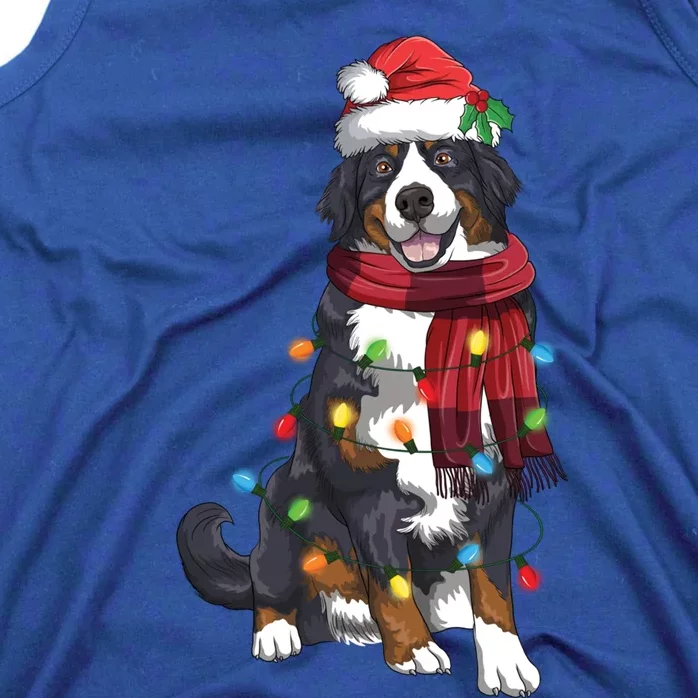 Bernese Mountain Christmas Light Funny Dog Lover Xmas Gift Funny Gift Tank Top