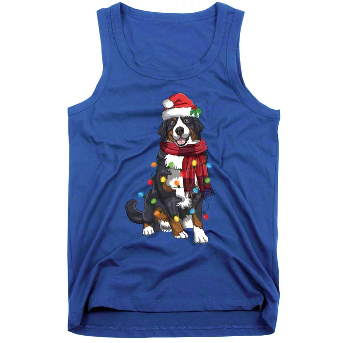 Bernese Mountain Christmas Light Funny Dog Lover Xmas Gift Funny Gift Tank Top