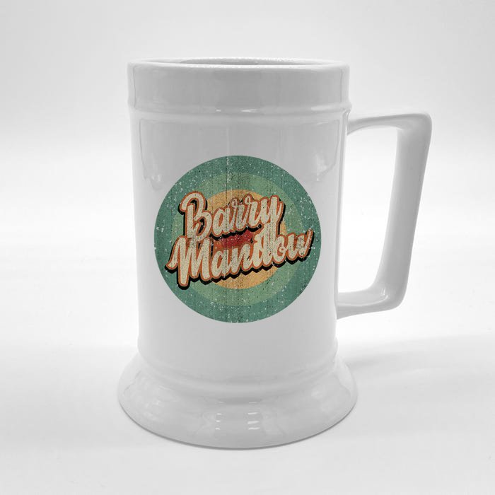 Barry Manilow Circle Retro Vintage Music Front & Back Beer Stein