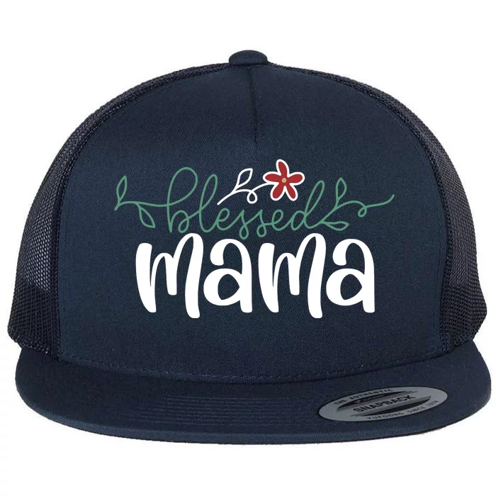 Blessed Mama Cute Gift For Mom Flat Bill Trucker Hat