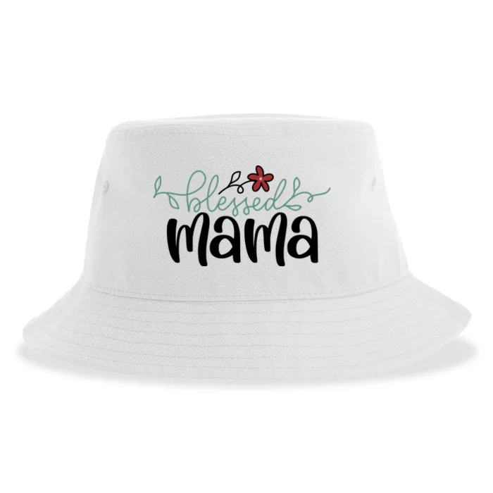 Blessed Mama Cute Gift For Mom Sustainable Bucket Hat