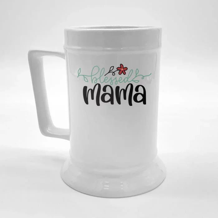 Blessed Mama Cute Gift For Mom Front & Back Beer Stein