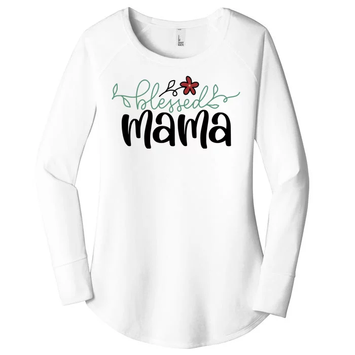 Blessed Mama Cute Gift For Mom Women's Perfect Tri Tunic Long Sleeve Shirt