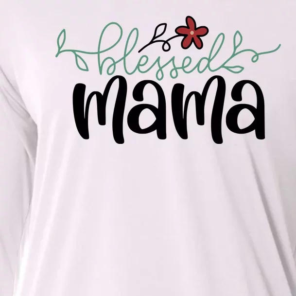 Blessed Mama Cute Gift For Mom Cooling Performance Long Sleeve Crew